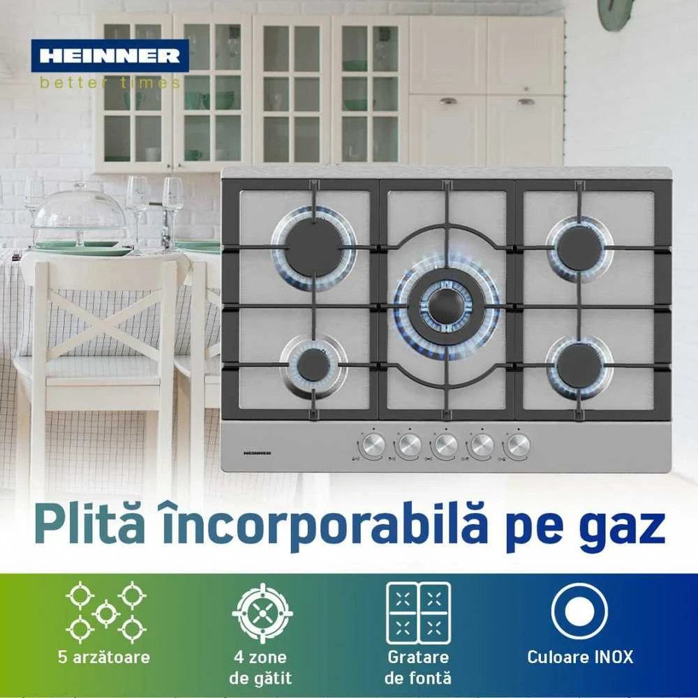 Kaitlentė HEINNER ĮMONTUOJAMA VIRYKLĖ HBH-M705IWFIX