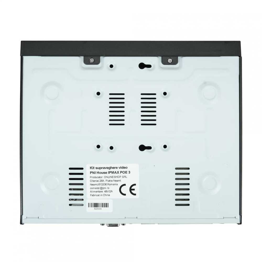 PNI House IPMAX POE 3 vaizdo stebėjimo rinkinys, NVR su 4 POE prievadais, ONVIF ir 4 kameros su 3MP IP, lauko, Power over Ethernet, žmogaus aptikimas, judesio aptikimas, 4 kabeliai, maitinimo šaltinis, pelė