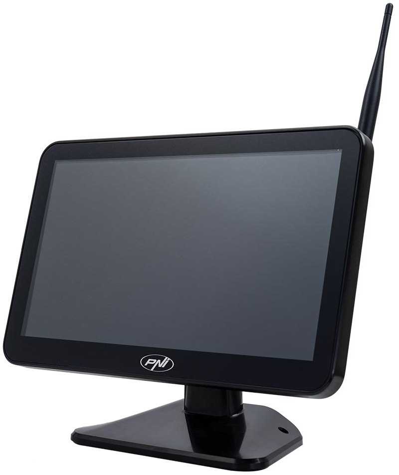 Vaizdo stebėjimo rinkinys PNI House WiFi650 – 4 Full HD „Wi-Fi“ P2P kameros ir 12 colių LCD monitorius