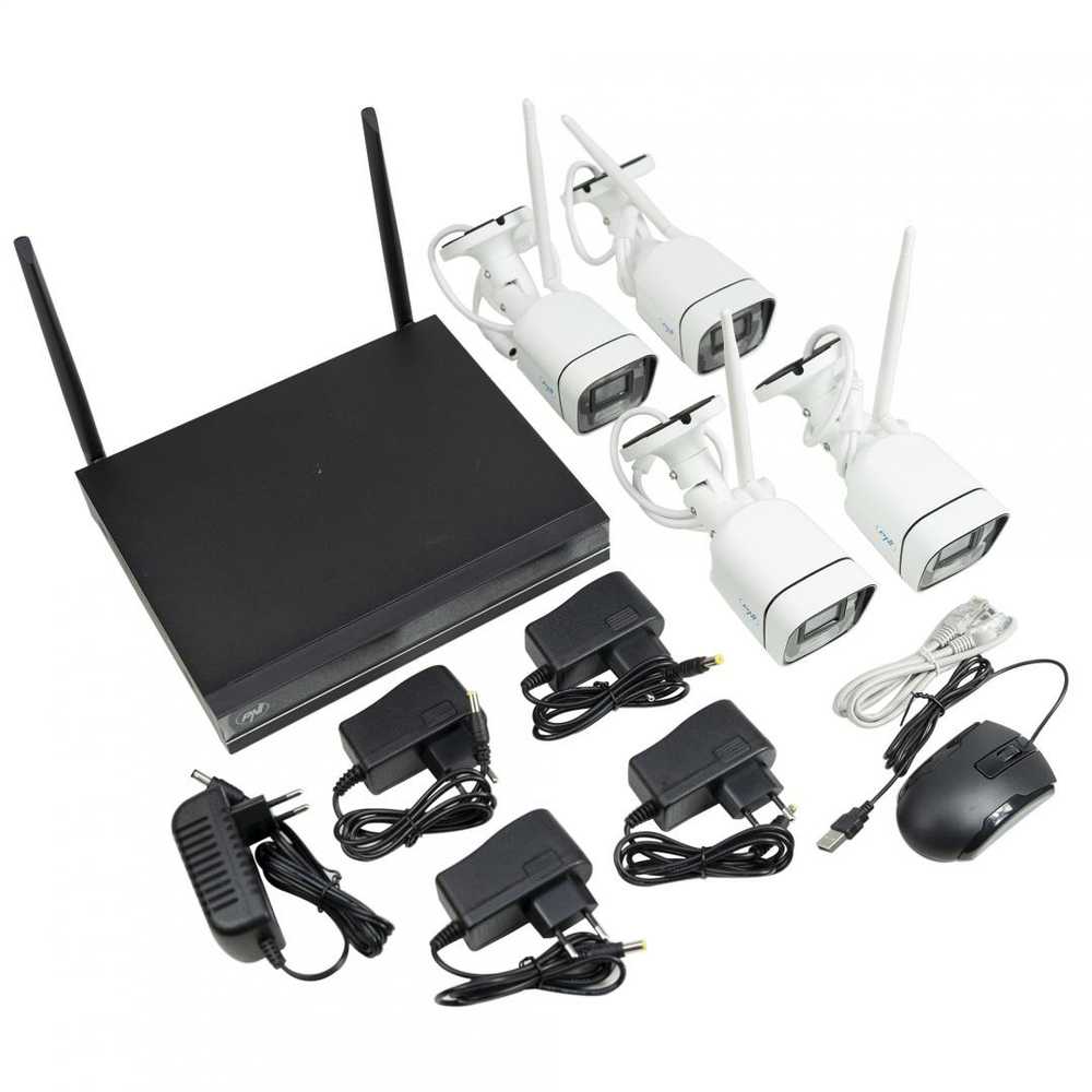 PNI House WiFi660 NVR 8 kanalų vaizdo stebėjimo rinkinys ir 4 lauko belaidės kameros 3Mpx, P2P, IP66