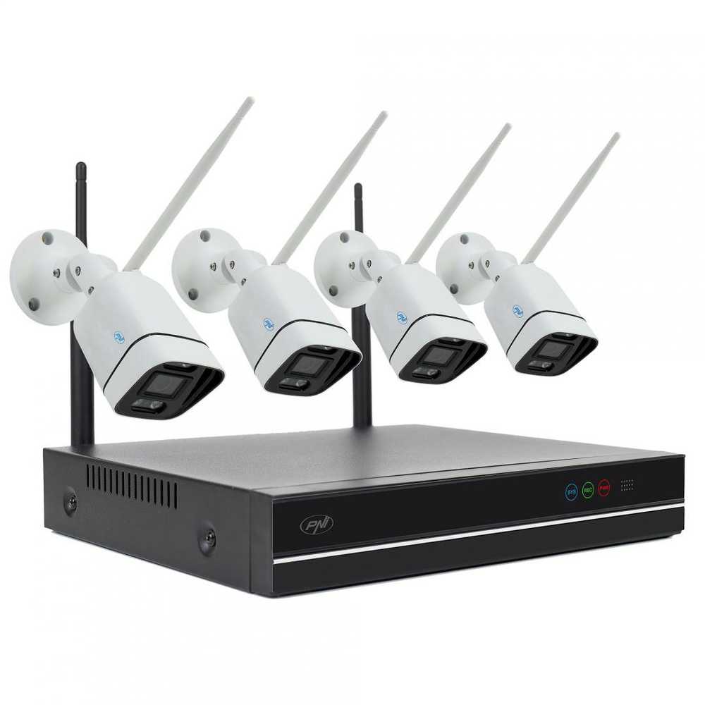 PNI House WiFi660 NVR 8 kanalų vaizdo stebėjimo rinkinys ir 4 lauko belaidės kameros 3Mpx, P2P, IP66