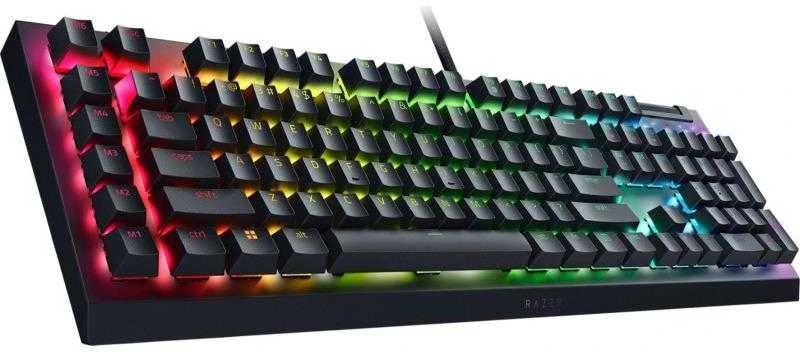 Mechaninė žaidimų klaviatūra Razer BlackWidow V4 X, US išdėstymas, geltonas jungiklis, su laidu, Juodos spalvos