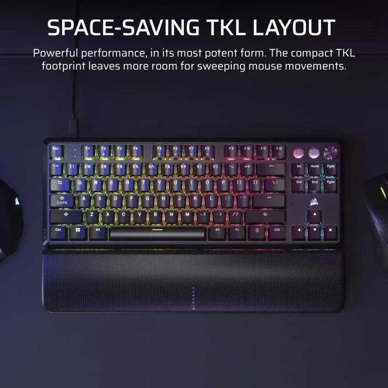 CORSAIR K70 PRO TKL Tenkeyless Magnetic-Mechaninė klaviatūra žaidimams RGB LED pašvietimas CORSAIR MGX v2 Juodas