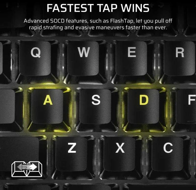 CORSAIR K70 PRO TKL Tenkeyless Magnetic-Mechaninė klaviatūra žaidimams RGB LED pašvietimas CORSAIR MGX v2 Juodas