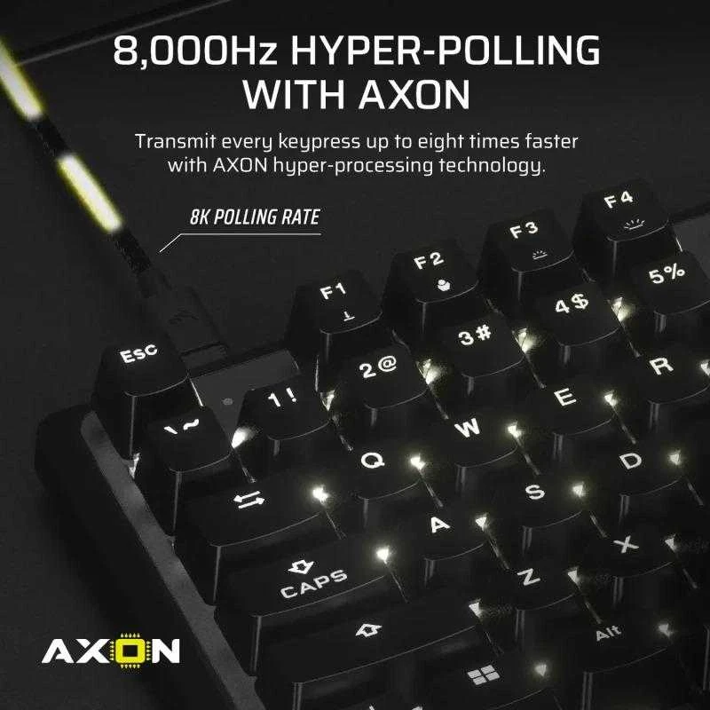 CORSAIR K70 PRO TKL Tenkeyless Magnetic-Mechaninė klaviatūra žaidimams RGB LED pašvietimas CORSAIR MGX v2 Juodas