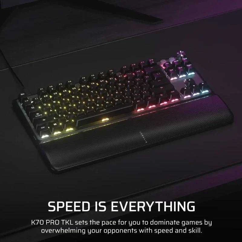 CORSAIR K70 PRO TKL Tenkeyless Magnetic-Mechaninė klaviatūra žaidimams RGB LED pašvietimas CORSAIR MGX v2 Juodas