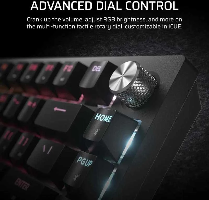 CORSAIR K65 Plus Belaidė mechaninė klaviatūra RGB LED pašvietimas Corsair MLX Fusion Tactile