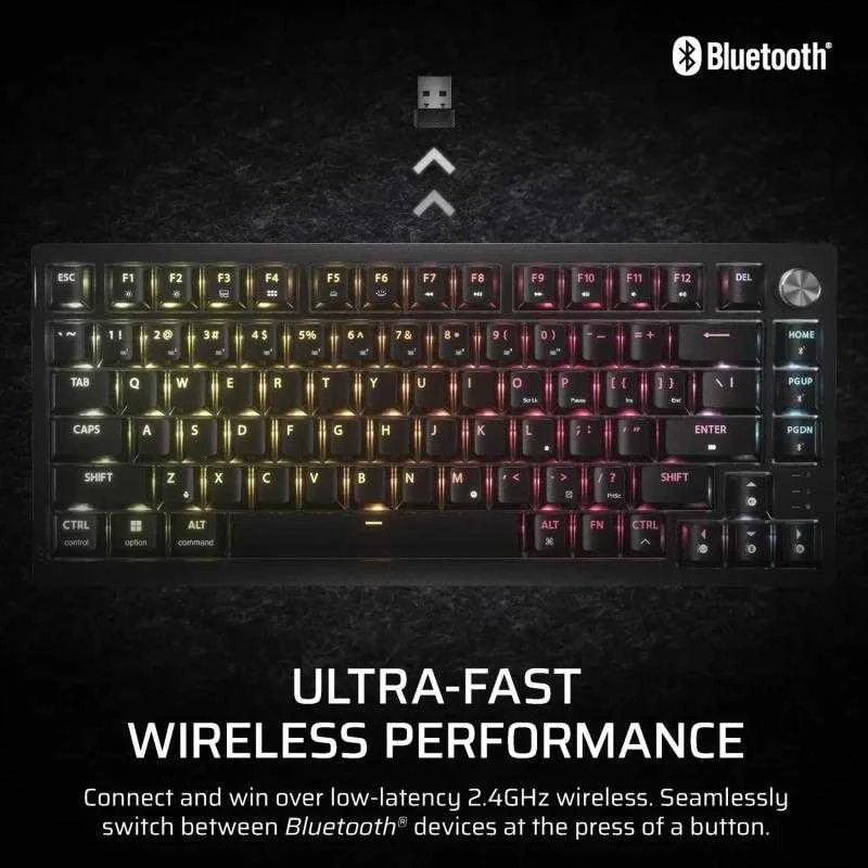 CORSAIR K65 Plus Belaidė mechaninė klaviatūra RGB LED pašvietimas Corsair MLX Fusion Tactile