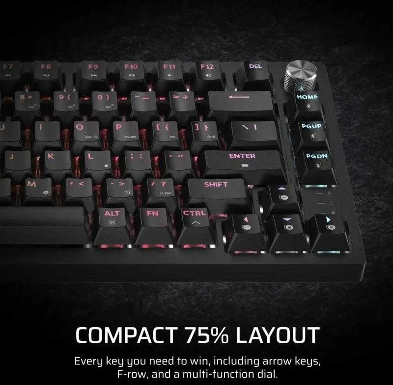 CORSAIR K65 Plus Belaidė mechaninė klaviatūra RGB LED pašvietimas Corsair MLX Fusion Tactile