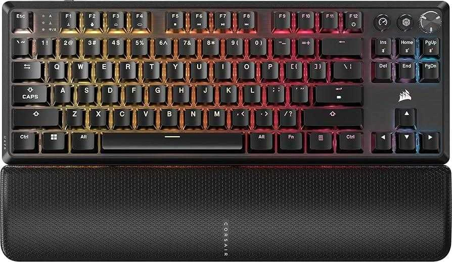 CORSAIR K70 CORE TKL Wireless Tenkeyless Mechaninė klaviatūra žaidimams RGB LED pašvietimas CORSAIR MLX Raudonas Juodas Juodas ABS DS Keycaps