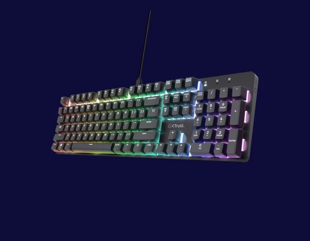 Trust GXT 871 Zora QWERTY US English - USB klaviatūra žaidimams (juodas)