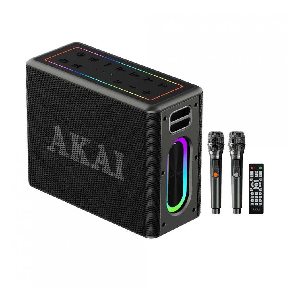 Kompiuterio kolonėlės AKAI ABTSW-120 głośnik Bluetooth 80W RMS, IPX6, TWS, 2 mikrofony, USB/TF, baterija 4000 mAh