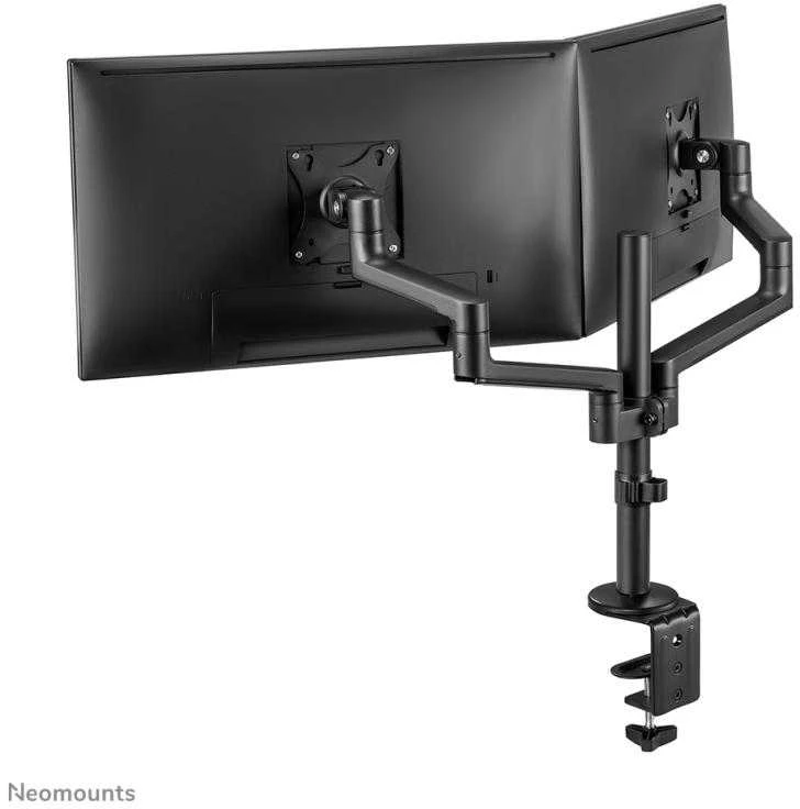 Laikiklis NEOMOUNTS SCREEN STALO MONTUVAS DVIEM EKRANAMS, Juodas (CLAMP+GROMMET)