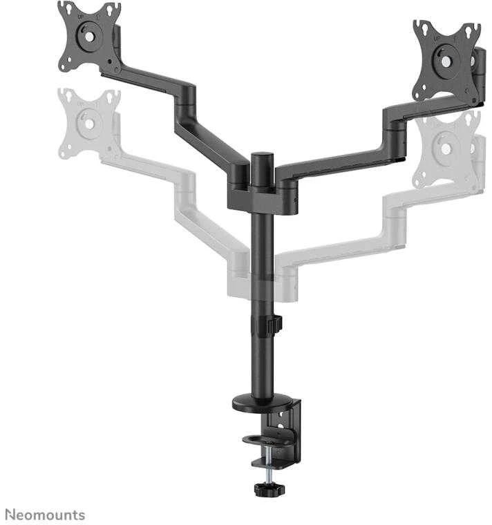 Laikiklis NEOMOUNTS SCREEN STALO MONTUVAS DVIEM EKRANAMS, Juodas (CLAMP+GROMMET)