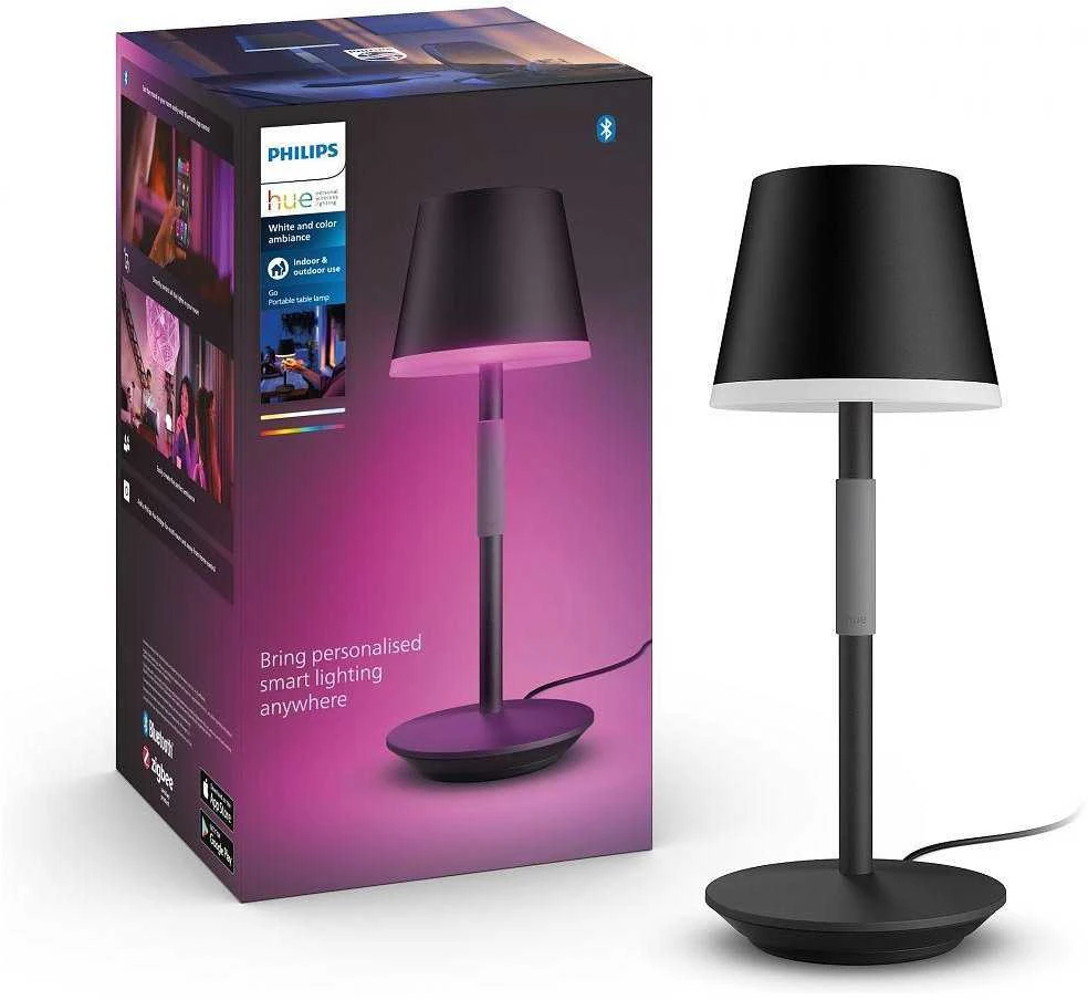 Philips Hue Baltas and colour ambience Nešiojamoji stalo lempa Hue Go