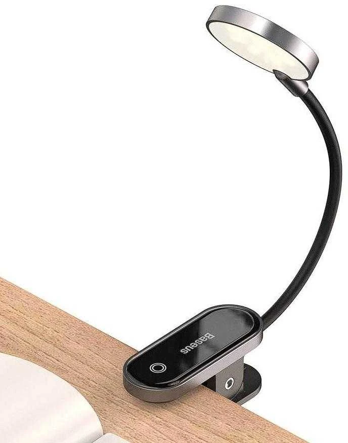Baseus Prisegama skaitymo LED lempa, įkraunama USB, 3W, neutraliai balta