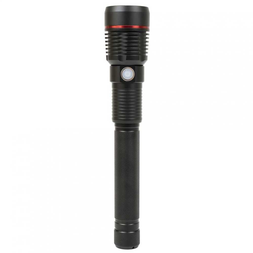 PNI Adventure F450 aliumininis žibintuvėlis su fokusavimo ir BOOST funkcija, 20 W LED, 1500 lm iki 450 m, išorinė baterija su USB išvestimi, micro USB įkrovimas, 4400 mAh baterija komplekte, veikia 10 valandų nepertraukiamai