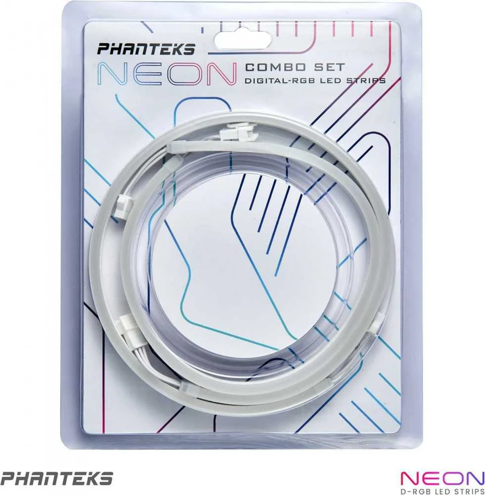 PHANTEKS Neon D-RGB LED juostelė – kombinuotas rinkinys, 40 cm (dvi dalys) – baltas