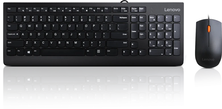 Lenovo | Klaviatūra su USB jungtimi ir pelė | 300 | Klaviatūra ir pelė Combo | English | 1.8 m | Juodas | su laidu Via USB