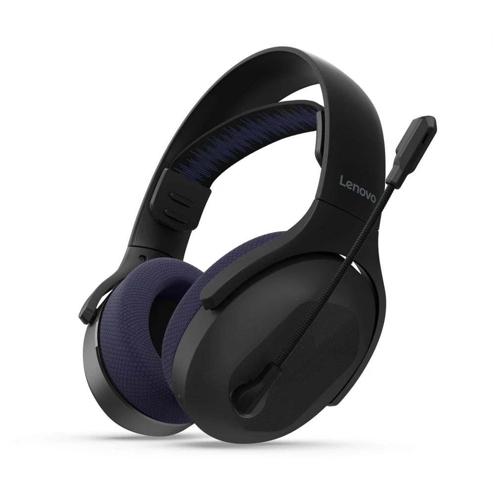 Lenovo H410 ausinės su violetiniais įdėklais ir mikrofonu