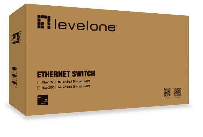 Šakotuvas Level One Carruzzo LevelOne FSW-2450 tinklo komutatorius Ne-valdomas Fast Ethernet (10/100) Juoda