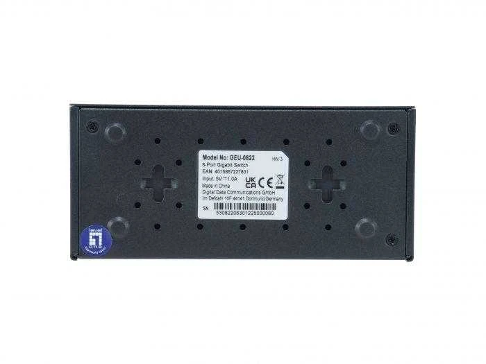 Šakotuvas Level One Carruzzo LevelOne GEU-0822 tinklo komutatorius Ne-valdomas Gigabit Ethernet (10/100/1000) Juoda