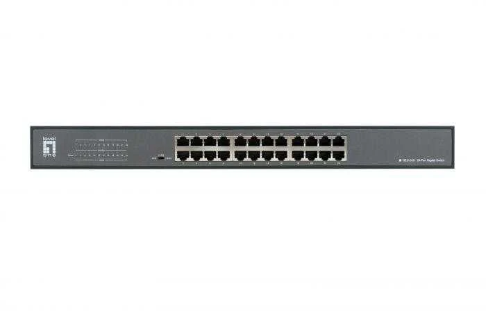 Šakotuvas Level One Lenovo LevelOne Switch 24x GE GEU-2431 19″ Rack Mount Kit Ne-valdomas Gigabit Ethernet (10/100/1000) 1U Juoda