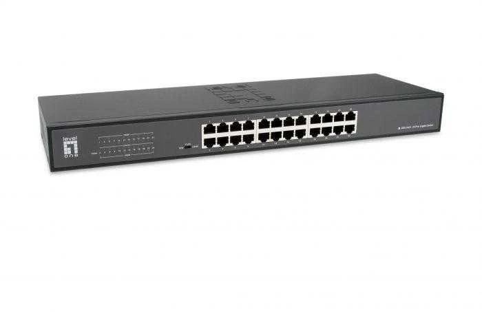 Šakotuvas Level One Lenovo LevelOne Switch 24x GE GEU-2431 19″ Rack Mount Kit Ne-valdomas Gigabit Ethernet (10/100/1000) 1U Juoda