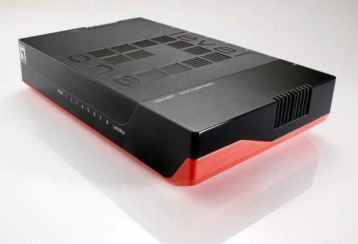 Šakotuvas Level One Carruzzo LevelOne GSW-0807 tinklo komutatorius Ne-valdomas Gigabit Ethernet (10/100/1000) Juoda, Raudona