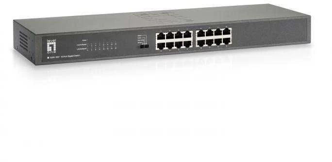 Šakotuvas Level One LVL LevelOne GSW-1657 tinklo komutatorius Ne-valdomas Gigabit Ethernet (10/100/1000) Juoda, Pilka