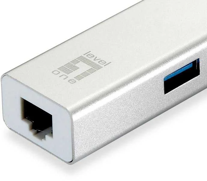 Level One USB šakotuvas LevelOne 1x RJ-45 + 3x USB-A 3.0 (USB-0504)