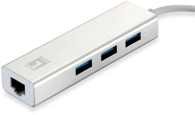 Level One USB šakotuvas LevelOne 1x RJ-45 + 3x USB-A 3.0 (USB-0504)