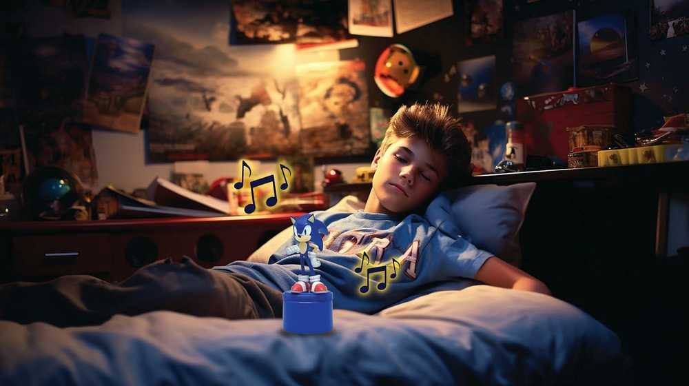Lexibook Sonic The Hedgehog 3D naktinė lempa su garsiakalbiu vaikams