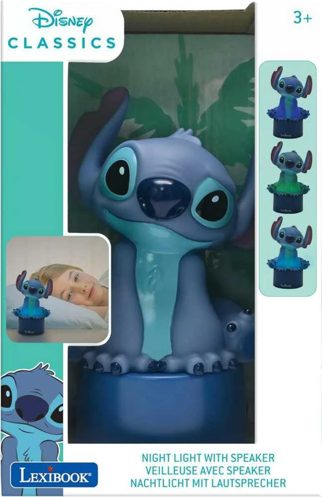 Stitch naktinė lempa su garsiakalbiu pakuotėje