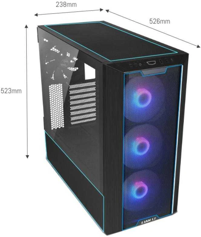 Lian Li LANCOOL III E-ATX korpusas, midi tower, RGB - juodas