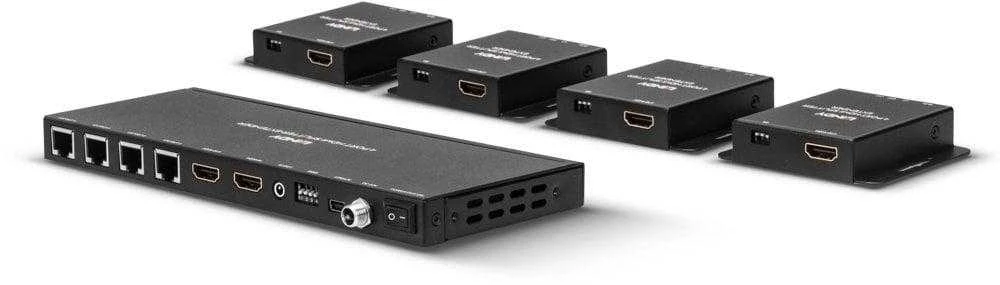 HDMI Skirstytuvas Ilgintuvas - LINDY Cat.6 4 Prievadų HDMI 4K30 ir IR Ilgintuvas 3840x2160@30Hz 70 m