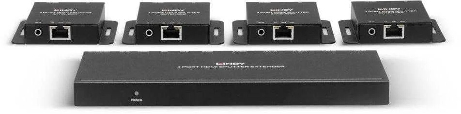 HDMI Skirstytuvas Ilgintuvas - LINDY Cat.6 4 Prievadų HDMI 4K30 ir IR Ilgintuvas 3840x2160@30Hz 70 m