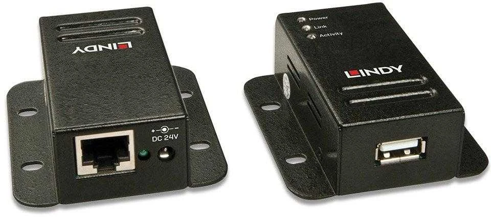 USB Prailginimo Laidas - LINDY USB 2.0 Cat.6 Prailginimo Laidas, Maitinamas per Cat.5e/6 Kabelį, 50 m, Juodas