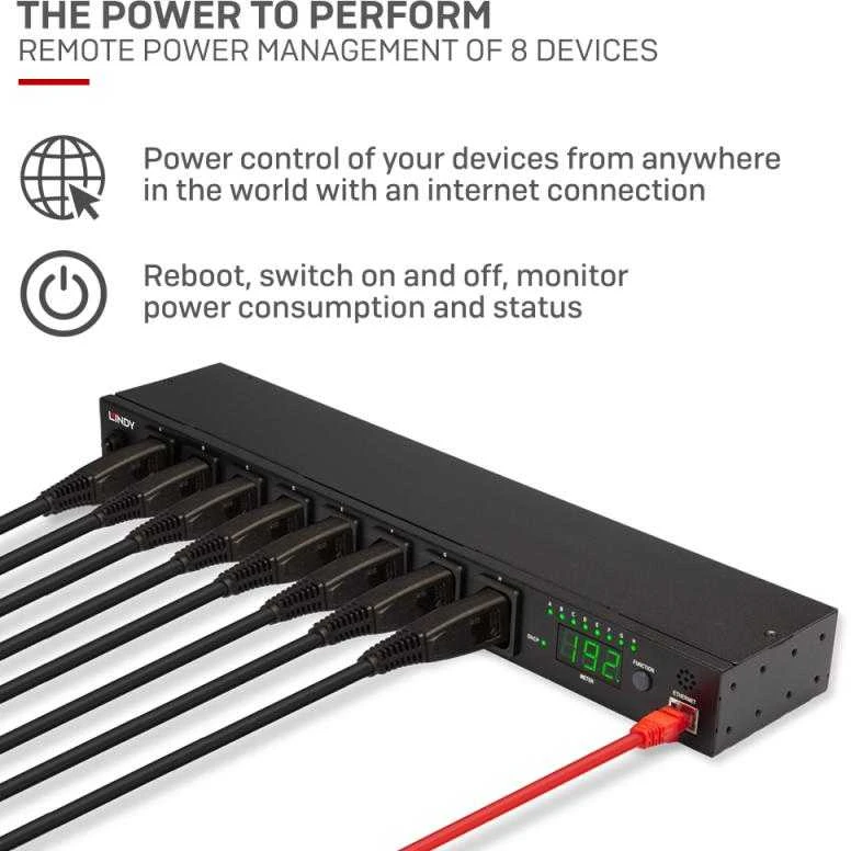 Lindy iPower Classic 8 prievadų, RJ-45 10 Mb/s