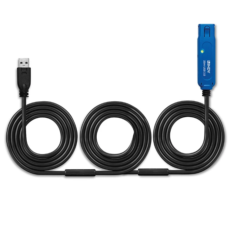USB Prailginimo Laidas - LINDY USB 3.0 Aktyvus Prailginimo Laidas, 5 Gbps, 20 m, Juodas