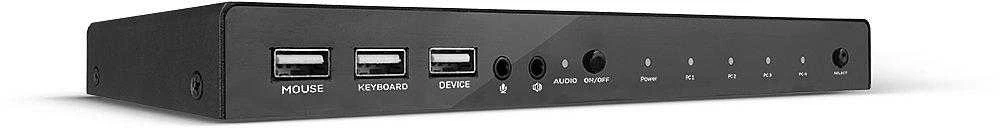 KVM Switch - LINDY 4 Prievadų HDMI 4K60, USB 2.0 ir Garso KVM Jungiklis, Juodas