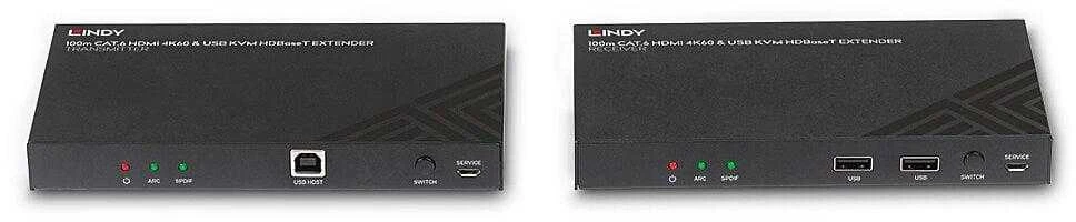 KVM Ilgintuvas - LINDY Cat.6 HDMI 4K60, Garso, IR ir RS-232 HDBaseT KVM Ilgintuvas 100 m