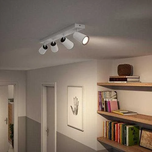 Lubinis šviestuvas Prožektorius LED Philips myLiving Paisley, 4xGU10, 5.5W, IP20, Metalinis, Aliuminio spalvos