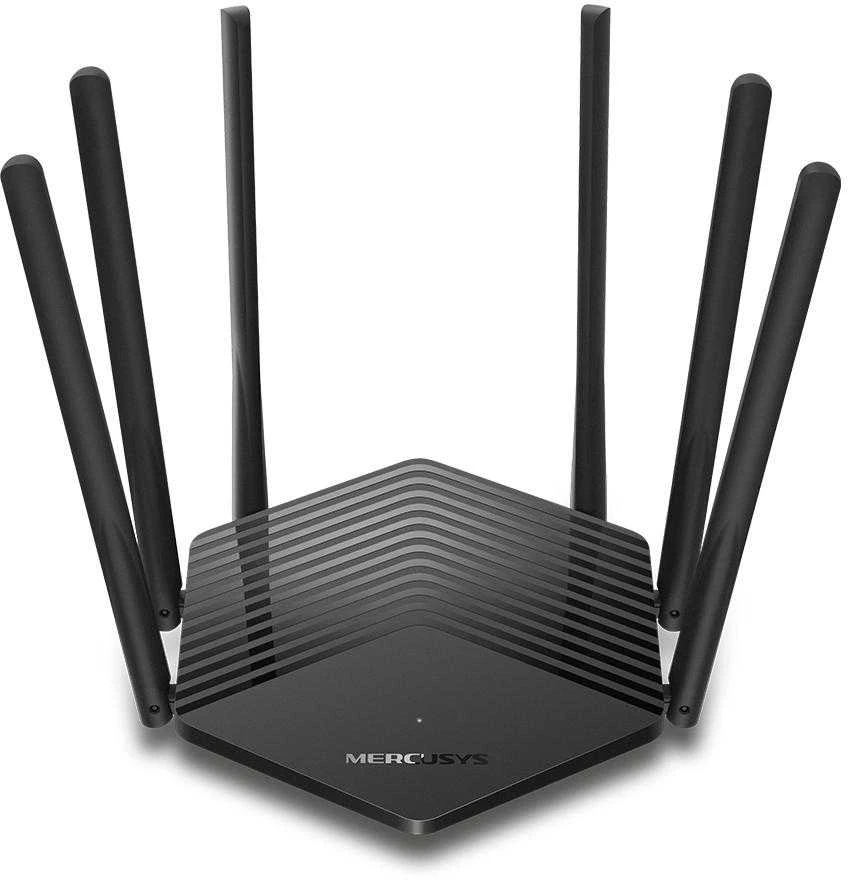 Mercusys | AC1900 belaidis dviejų juostų gigabitų procesorius | MR50G | 802.11ac | 600+1300 Mbit/s | 10/100/1000 Mbit/s | Ethernet LAN (RJ-45) jungle 2 | Tinklelio atramos Nr. | MU-MiMO Taip | Nėra mobiliojo plačiajuosčio ryšio | Antenos tipas 6xFiksuotas | Kada
