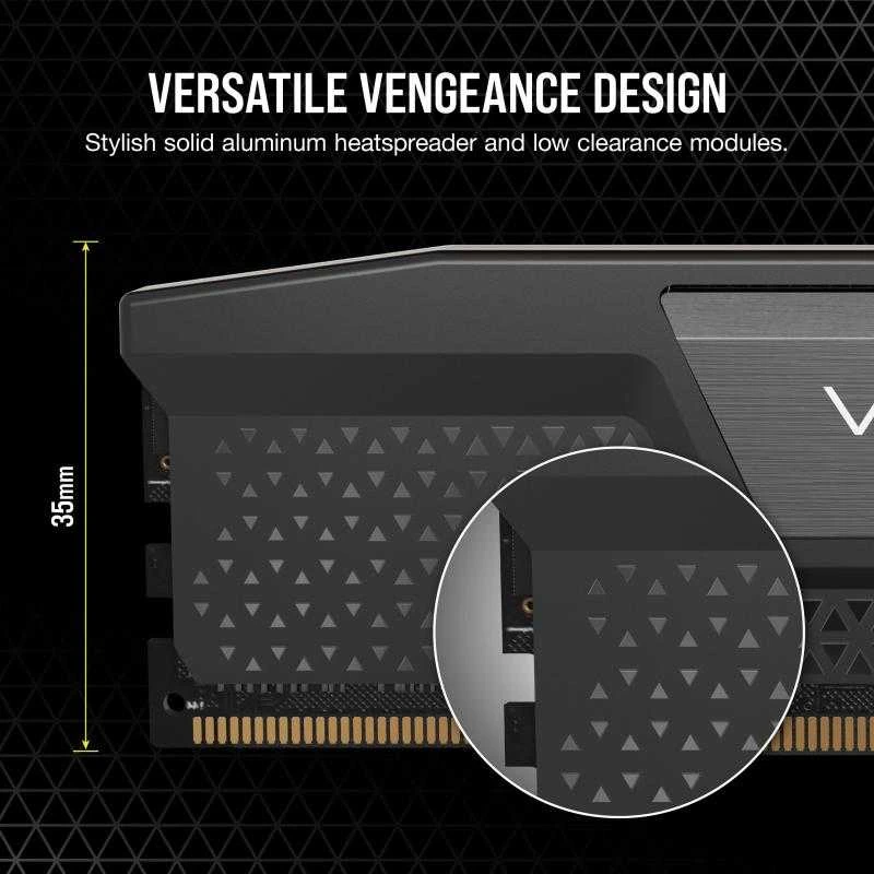 RAM CORSAIR VENGEANCE 32GB 2x16GB DDR5 6000MHz DIMM CL38-44-44-96 1.35V Std PMIC Intel XMP atmintis Juodas