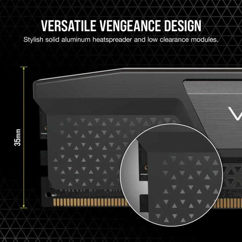 RAM CORSAIR DDR5 7200MT/s 32GB 2x16GB DIMM be buferio 34-44-44-96 OC PMIC XMP 3.0 VENGEANCE DDR5 1.45V, skirta Intel 700 serijai