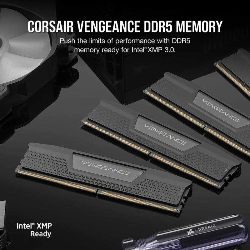 RAM CORSAIR VENGEANCE 32GB 2x16GB DDR5 6000MT/s DIMM Unbuffered 36-44-44-96 Std PMIC AMD EXPO Pilkas Heatspreader Juodas PCB 1.4V (Ekspozicinė prekė)