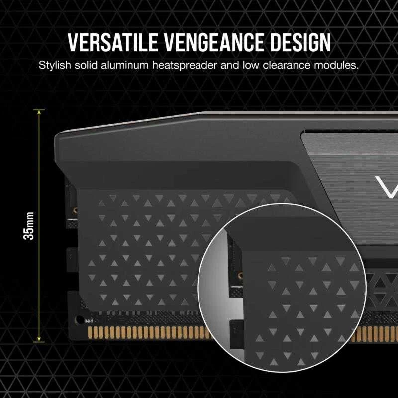 RAM CORSAIR VENGEANCE 32GB 2x16GB DDR5 6000MT/s DIMM Unbuffered 36-44-44-96 Std PMIC AMD EXPO Pilkas Heatspreader Juodas PCB 1.4V (Ekspozicinė prekė)