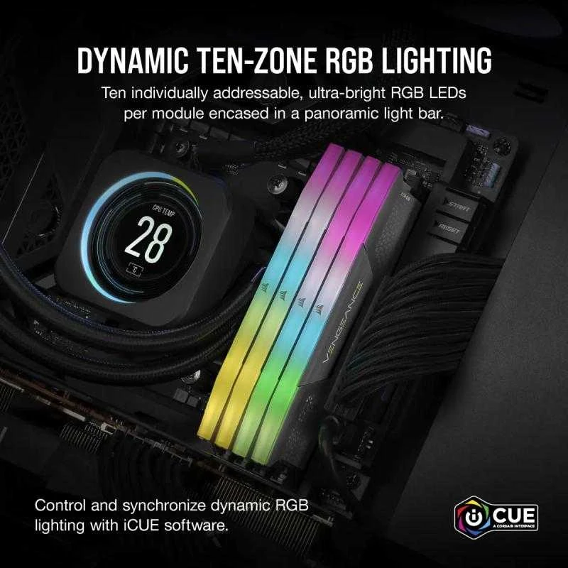 Vidinė atmintis (RAM) Corsair Vengeance RGB 32GB Kit (2 x 16GB), DDR5
