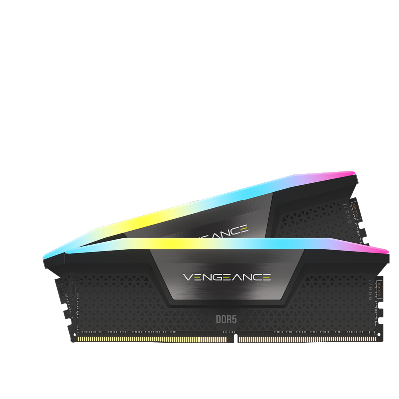 RAM CORSAIR VENGEANCE RGB 64GB 2x32GB DDR5 6000MT/s DIMM Be buferio 30-36-36-76 Std PMIC XMP 3.0 Juodas Heatspreader RGB LED 1.4V